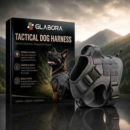GLABORA KIT ADDESTRAMENTO CANI PROFESSIONALE 4-IN-1 | COLLARE ALPHA, REPELLENTE ULTRASUONI, PETTORINA TATTICA E MARSUPIO SNACK