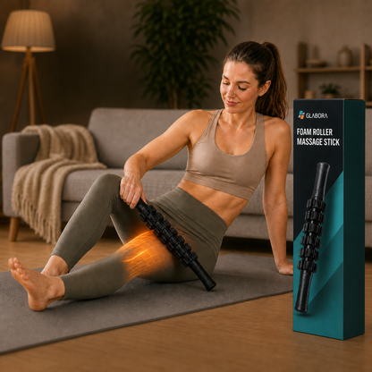 Massaggio Profondo | Set 5 in 1 con Sfera, Bastone e Rullo per Esercizi di Fitness e Recupero Muscolare