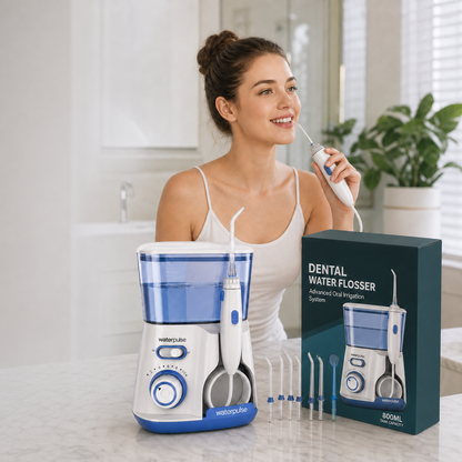 Irrigatore Orale Elettrico con 10 Impostazioni e Design Portatile per Igiene Orale Efficace