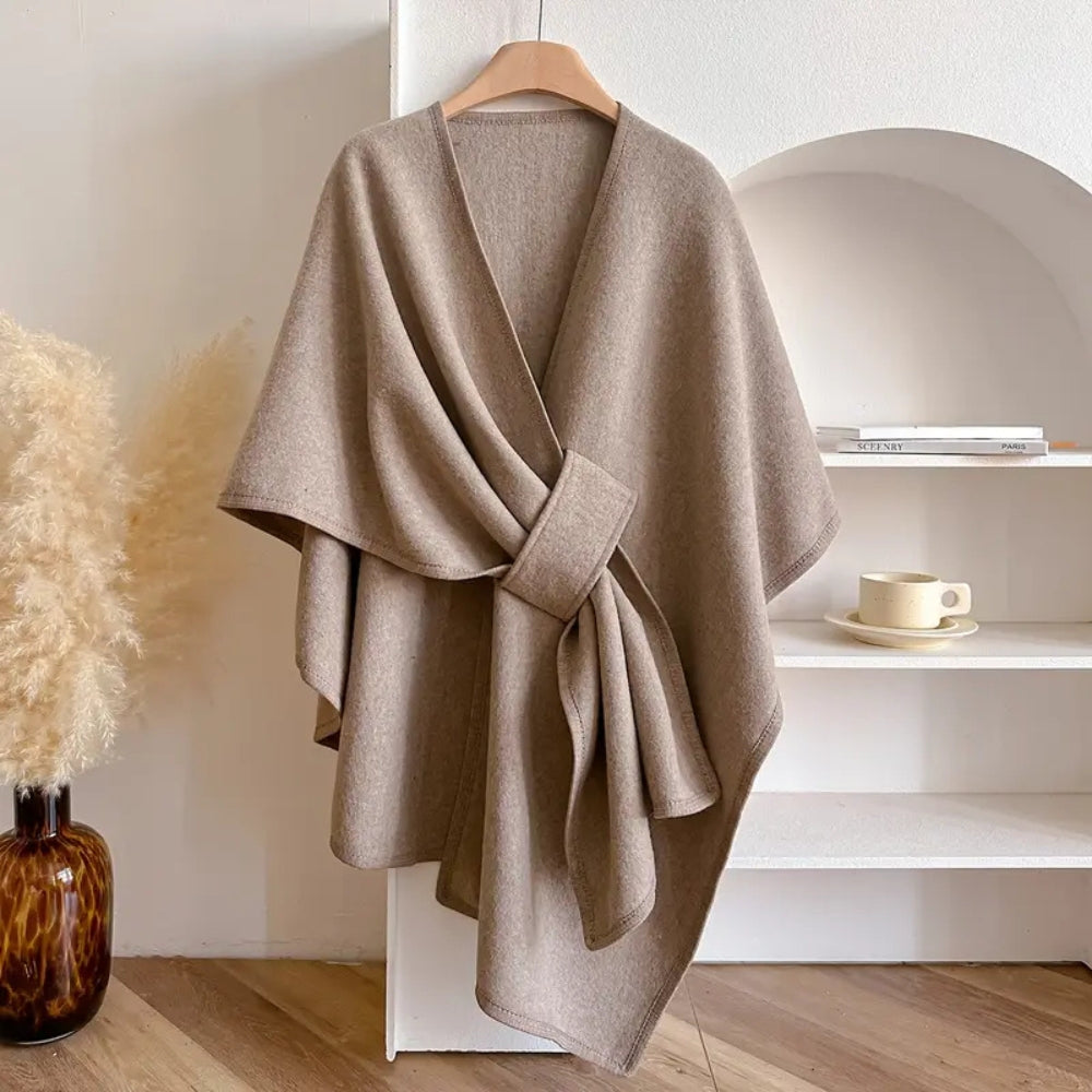 Ginevra | Women's Belted Poncho Coat - Soft, Wraparound Fit