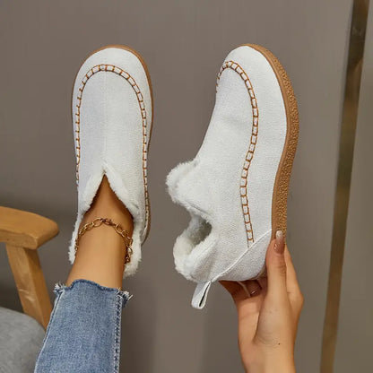 Lorella | Women's Lined Slip-On Ankle Boots with Moccasin-Style Stitching - Casual Comfort