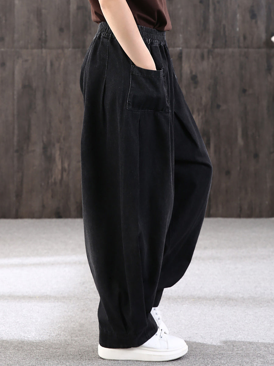 Nerea | Women's Baggy Wide-Leg Jeans with Elastic Waist - Comfortable Streetwear