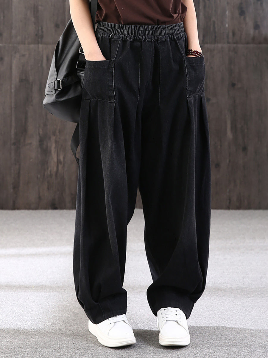 Nerea | Women's Baggy Wide-Leg Jeans with Elastic Waist - Comfortable Streetwear