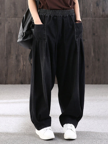Nerea | Women's Baggy Wide-Leg Jeans with Elastic Waist - Comfortable Streetwear