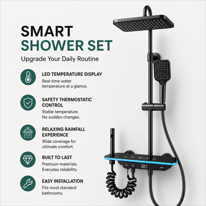 Complete Douche Set | Douchekit met LED Display en Regendouche - Comfort en Veiligheid voor Je Badkamer