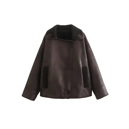 Elegant Women's Winter Jacket with Lapel Collar