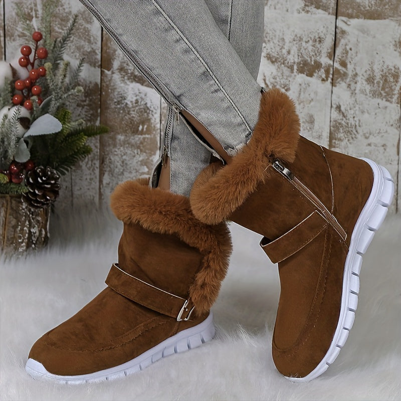 Vanessa | Damen-Winterstiefel zum Hineinschlüpfen mit weichem Besatz - Wärme für jeden Tag