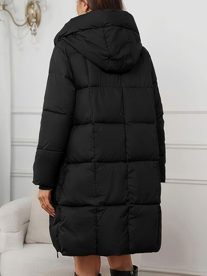 Viola | Women's Long Padded Coat with Hood - Elegance and Warmth