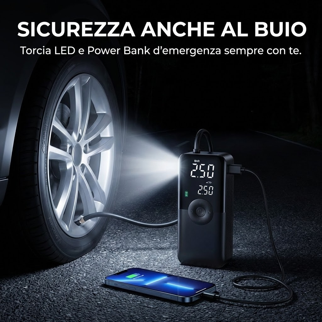 Rechargeable Tire Inflator | Portable Digital Pump with LCD | Ideal for Cars, Motorcycles, and Bicycles