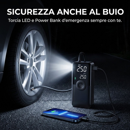 Rechargeable Tire Inflator | Portable Digital Pump with LCD | Ideal for Cars, Motorcycles, and Bicycles