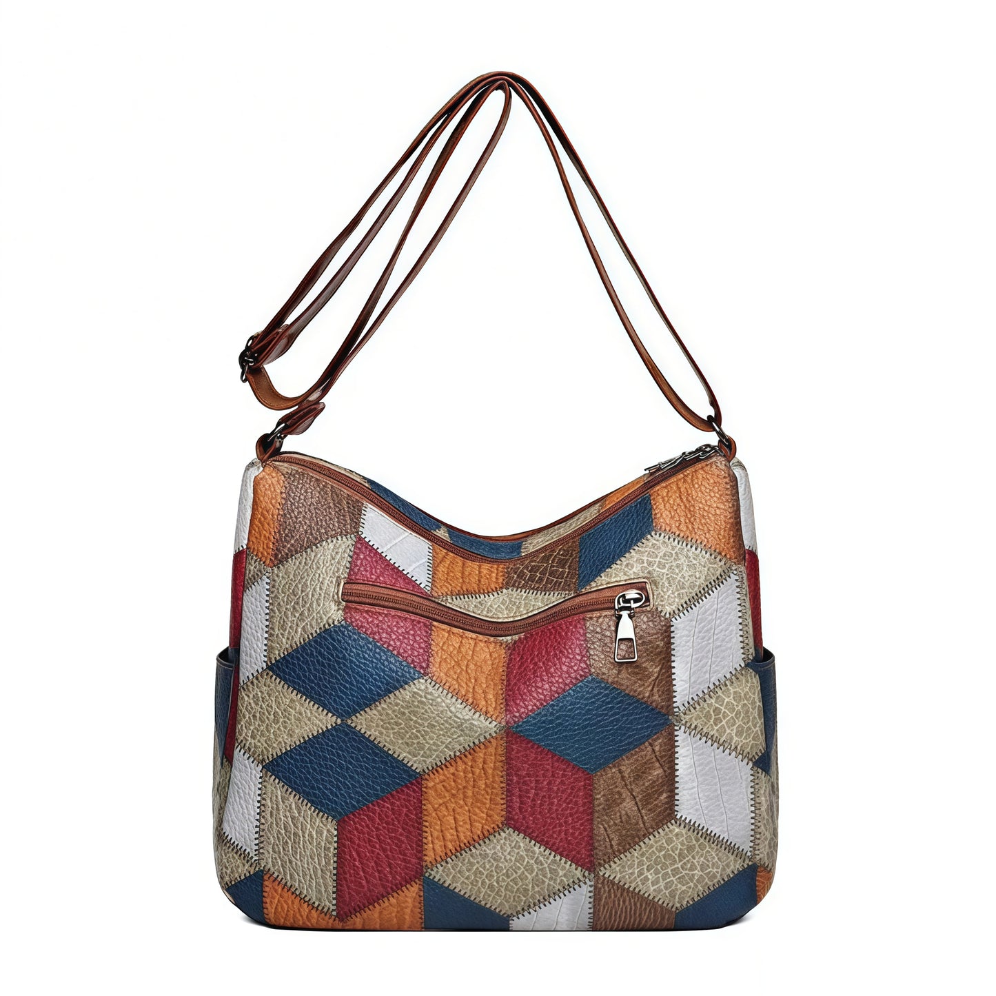 Vintage Multi-Pocket Shoulder Bag for Women