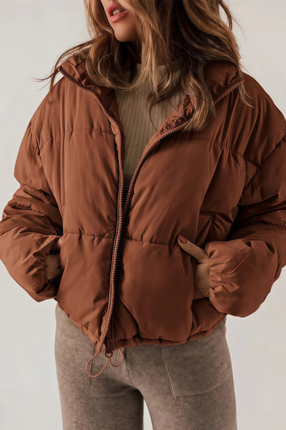 Long Women's Down Jacket with Warm Padding