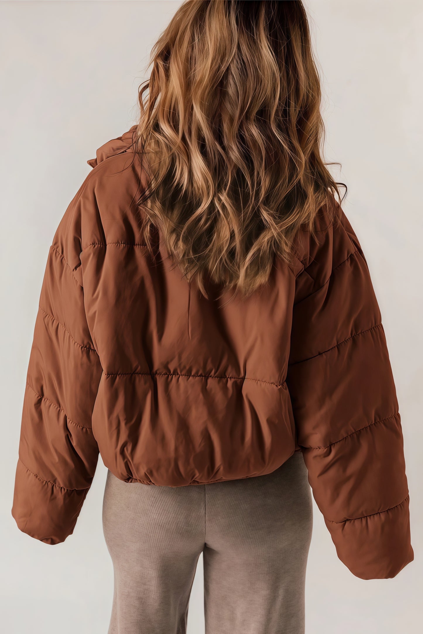 Long Women's Down Jacket with Warm Padding