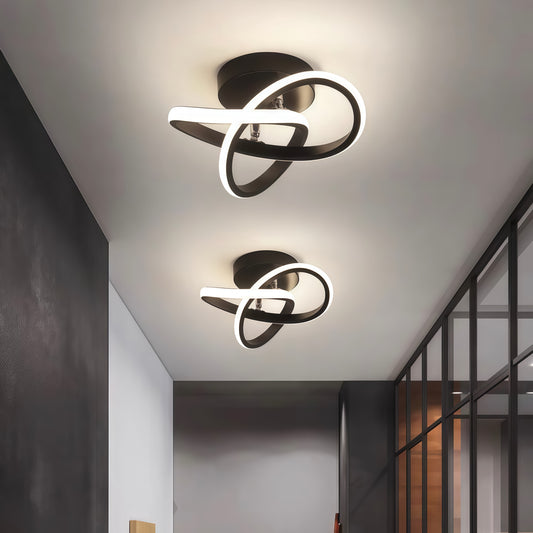 Minimalist Black Metal LED Ceiling Lamp