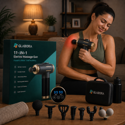 11-IN-1 Electric Massager | Massage Gun with 99 Intensity Levels | Ergonomic for Muscle Relaxation and Recovery