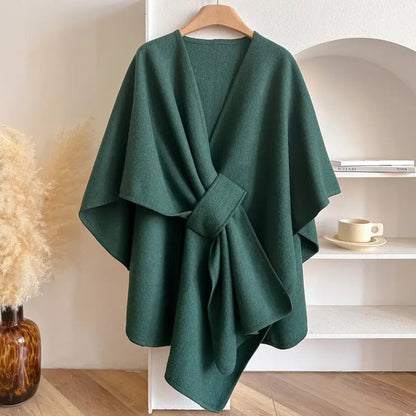 Ginevra | Women's Belted Poncho Coat - Soft, Wraparound Fit
