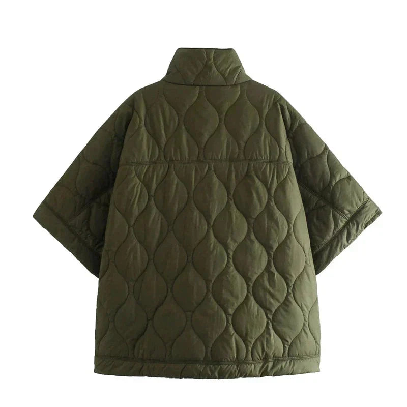 Diana | Gesteppte Damen-Capejacke mit Stehkragen - Kuschelige Wärme