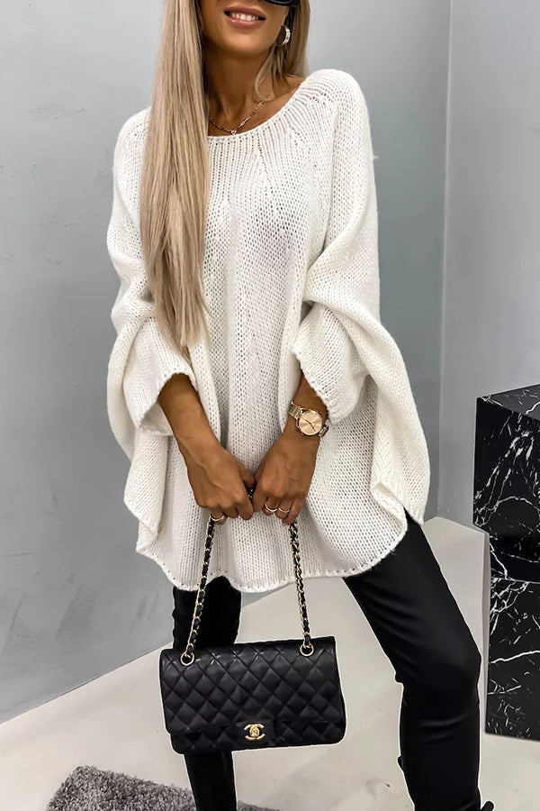 Marta | Poncho in Maglia Donna Girocollo - Eleganza Rilassata
