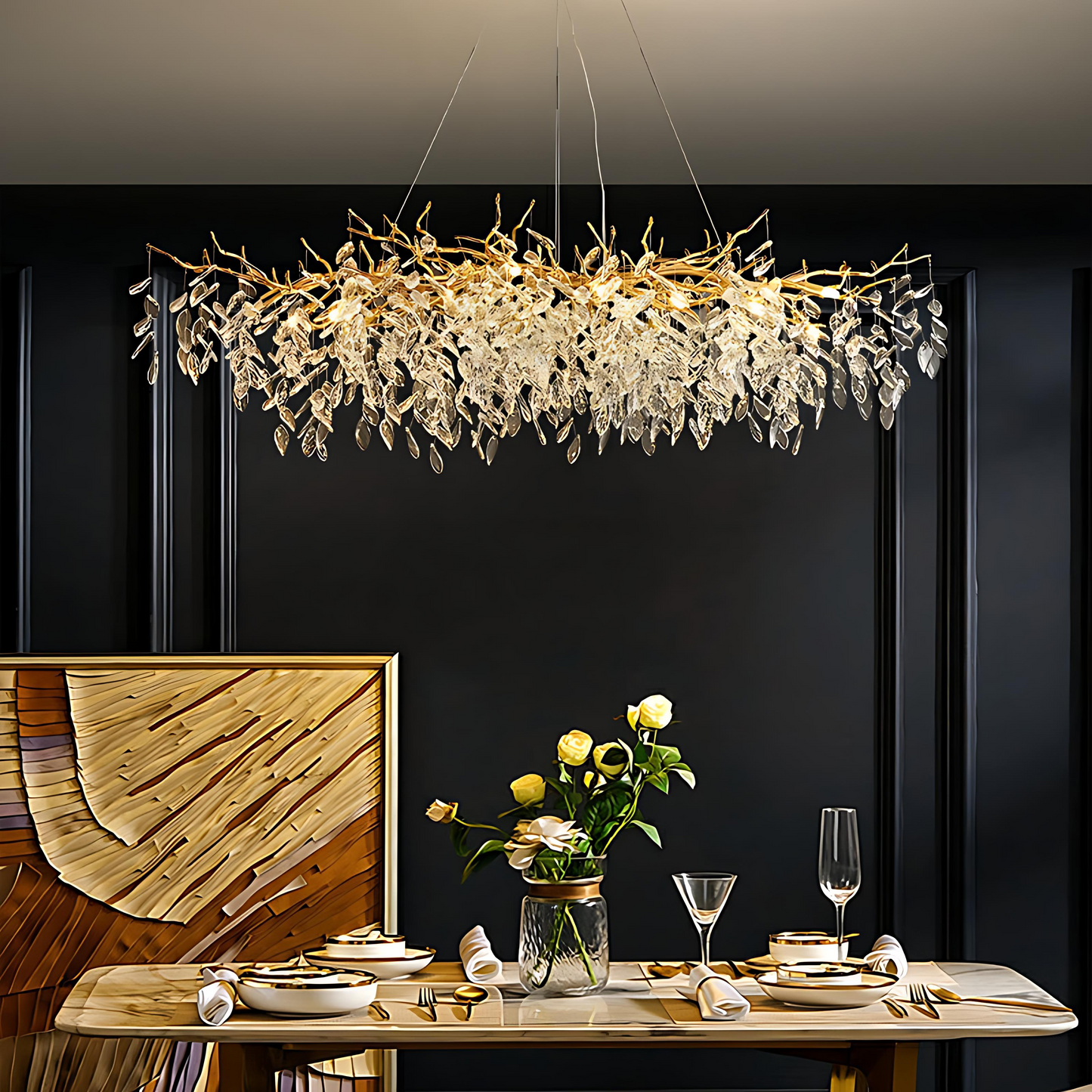 Modern Adjustable Crystal Chandelier