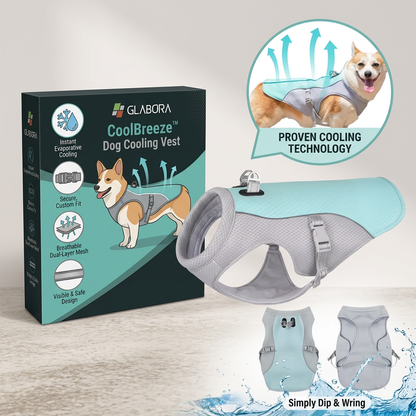 Glabora Adventure & Safety Kit 4-in-1 | Life Jacket, Cooling Vest, LED Collar, and Trekking Backpack for Dogs