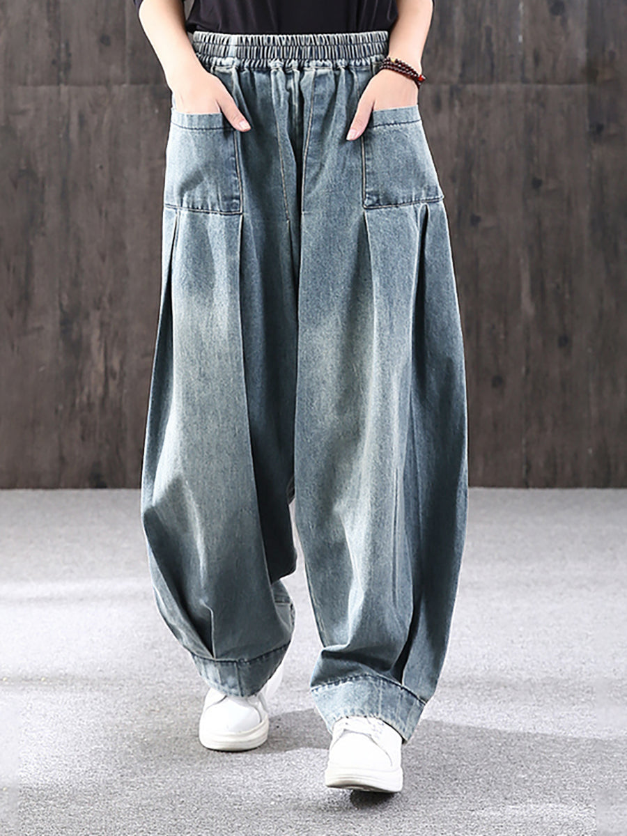 Nerea | Women's Baggy Wide-Leg Jeans with Elastic Waist - Comfortable Streetwear