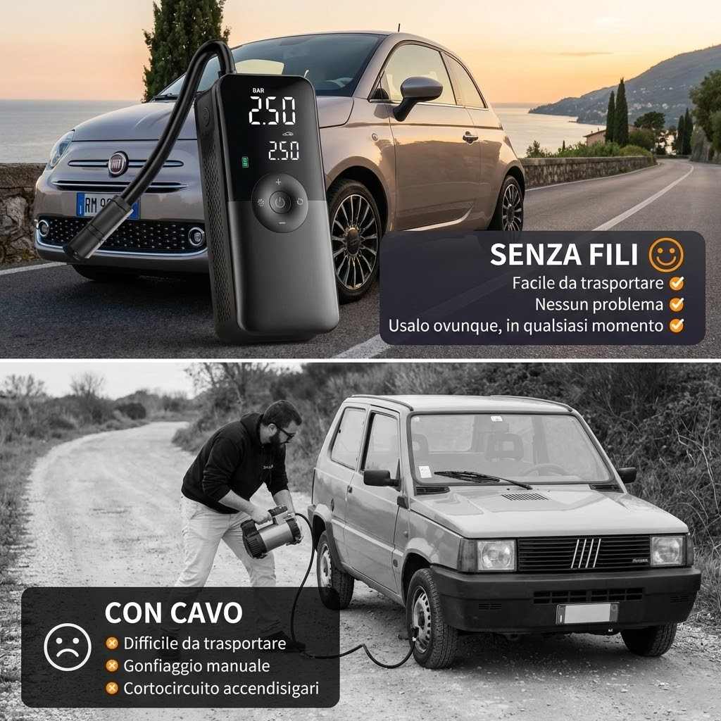 Rechargeable Tire Inflator | Portable Digital Pump with LCD | Ideal for Cars, Motorcycles, and Bicycles