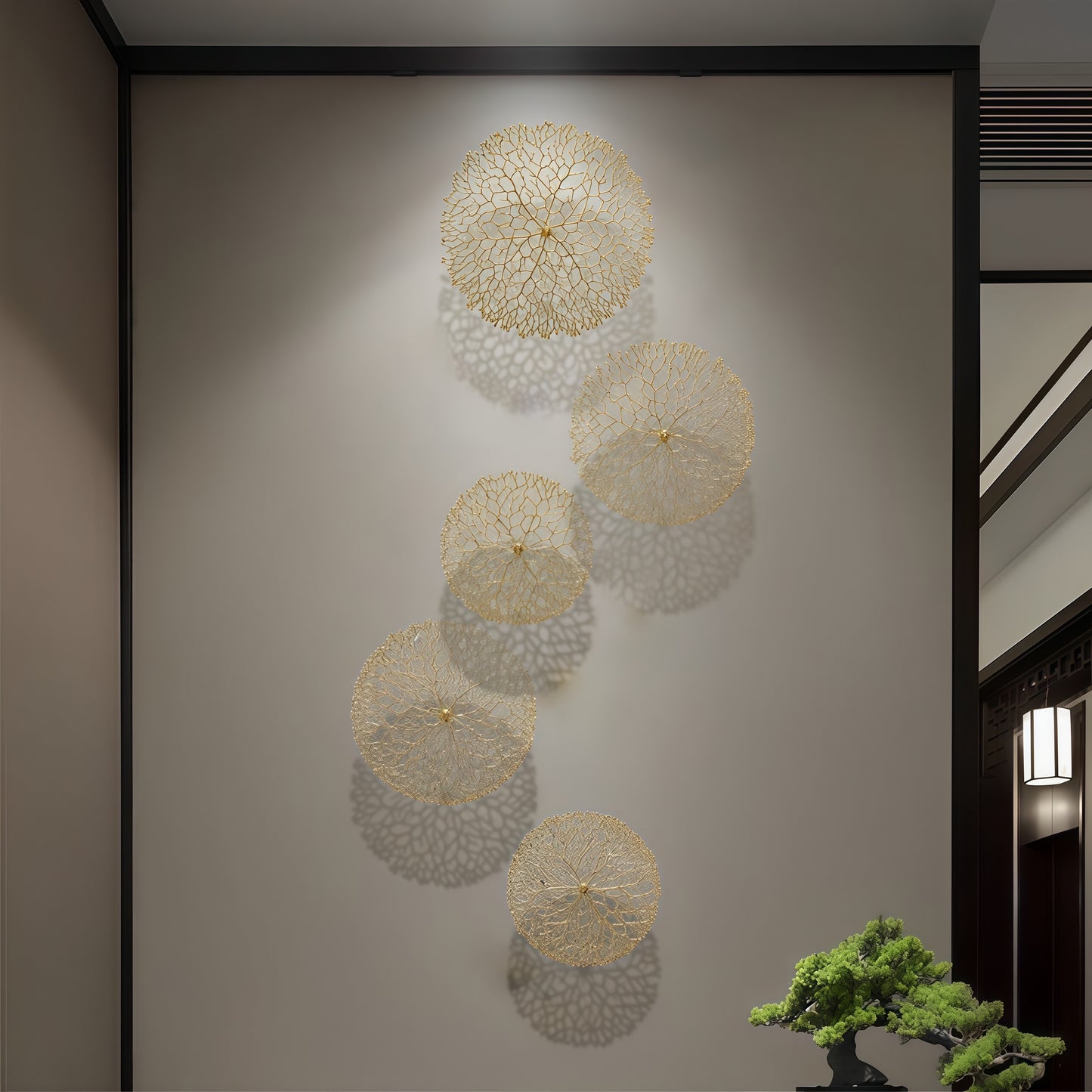 Elegant 3D Wall Decoration in Zinc Alloy