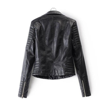 Giuliana | Women's Slim-Fit Biker Jacket with Quilted Panels and Zipper - Urban Edge