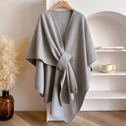 Ginevra | Women's Belted Poncho Coat - Soft, Wraparound Fit