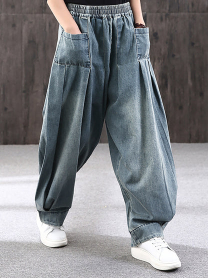 Nerea | Women's Baggy Wide-Leg Jeans with Elastic Waist - Comfortable Streetwear