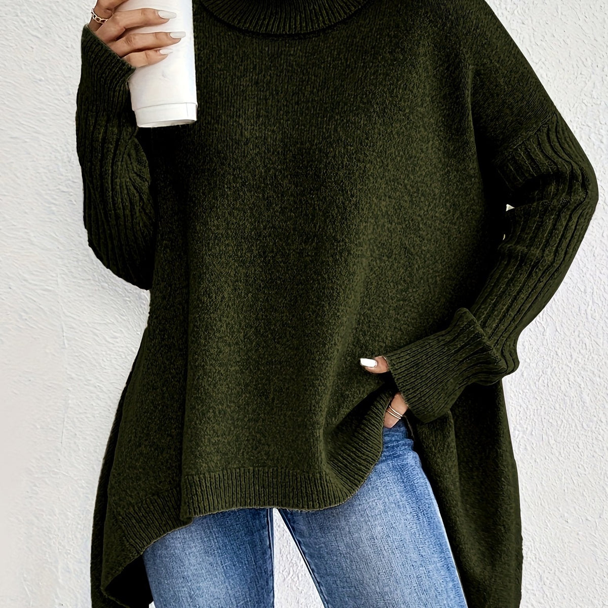 Alessia | Maglione Donna Collo Alto Morbido Over - Calore Senza Sforzo