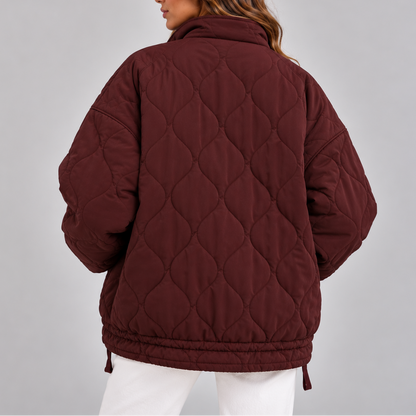 Rebecca | Oversized Quilted Women's Jacket with High Collar and Zipper - Everyday Warmth