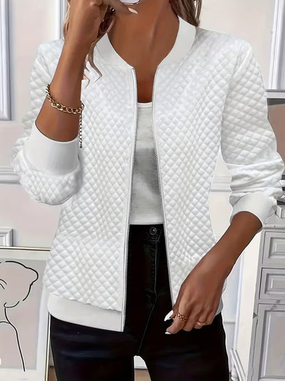 Tamara | Giacca Donna Trapuntata con Texture a Rombi e Colletto Baseball - Eleganza Discreta
