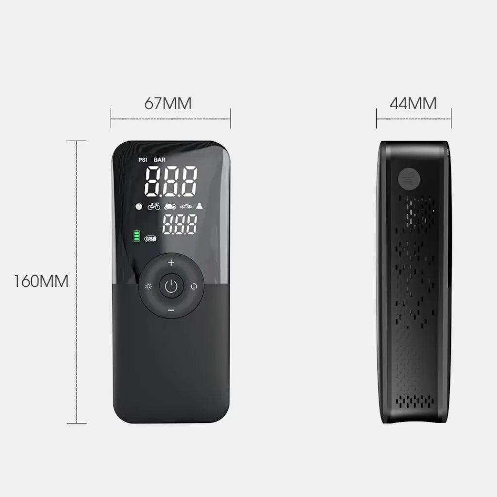 Rechargeable Tire Inflator | Portable Digital Pump with LCD | Ideal for Cars, Motorcycles, and Bicycles