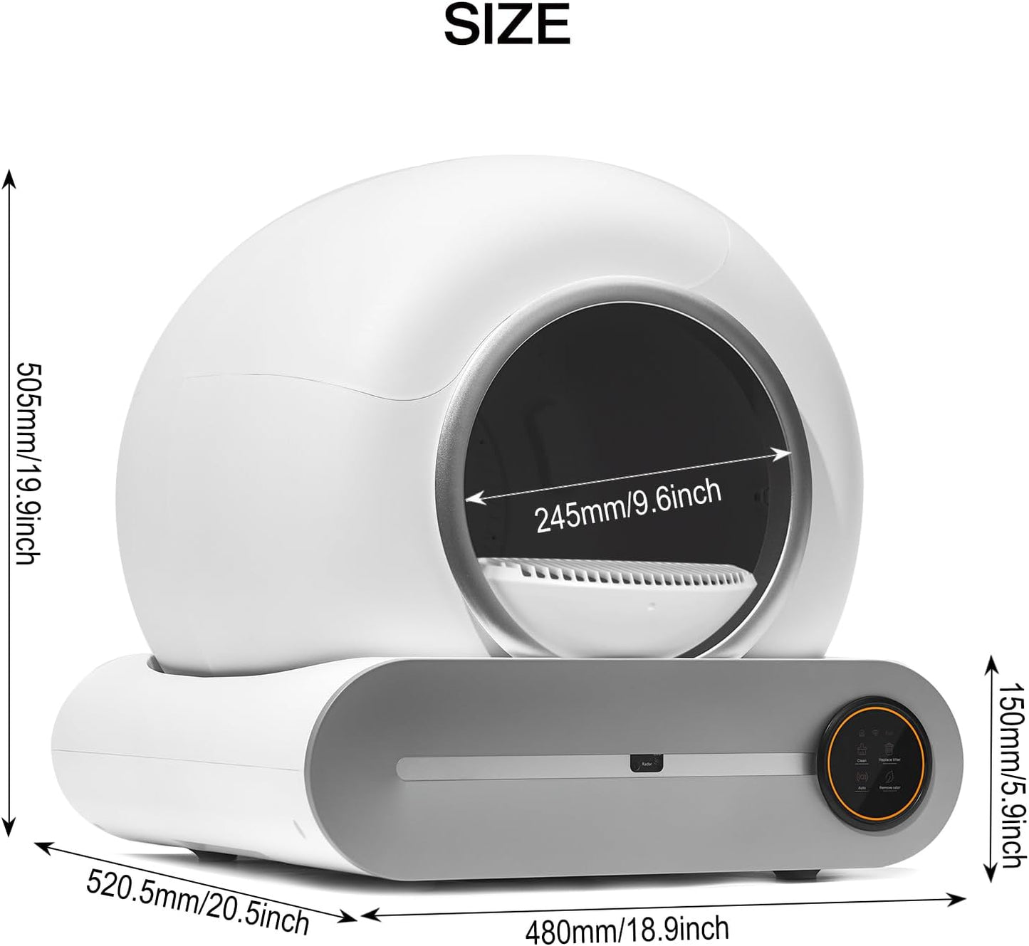 Lettiera Gatto Autopulente | Robot da 65 Litri con Filtro Antiodore | Manutenzione Facile per un Ambiente Igienico