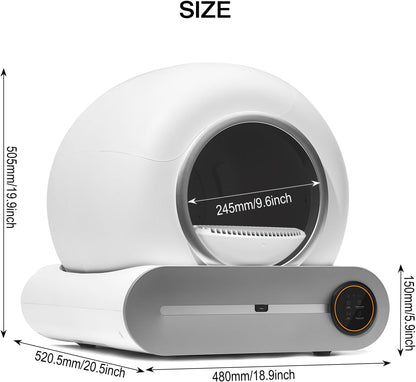 Lettiera Gatto Autopulente | Robot da 65 Litri con Filtro Antiodore | Manutenzione Facile per un Ambiente Igienico