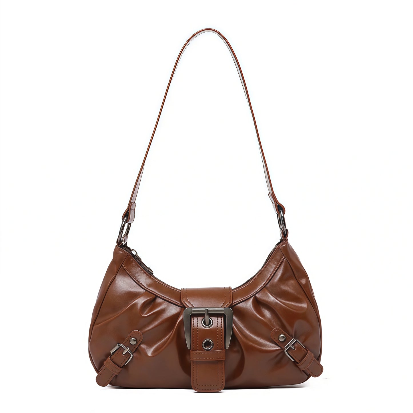 Pleated Hobo Shoulder Bag for Women