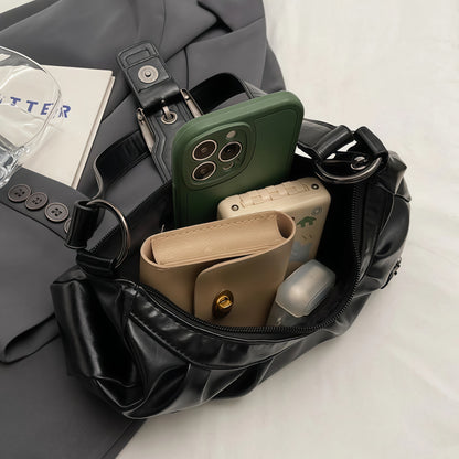 Pleated Hobo Shoulder Bag for Women