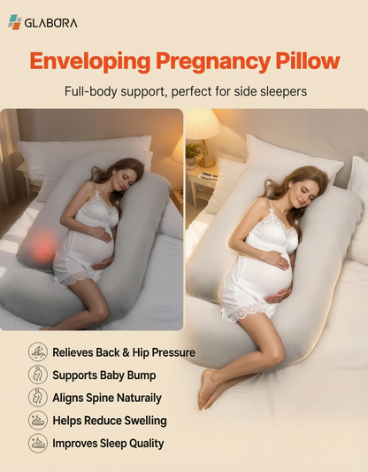Cuscino Gravidanza Ergonomico | Supporto Completo per Comfort e Relax | Fodera Traspirante per Alleviare Mal di Schiena