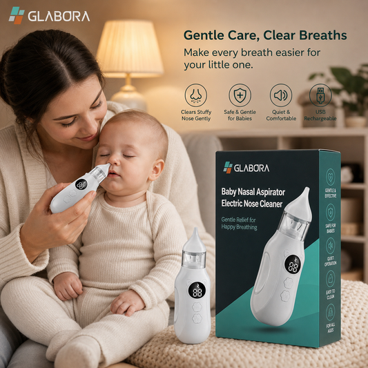 Elektrische neussnuiver voor baby's met 9 snelheden en stil ontwerp | Efficiënte reiniging voor verlichting van verstopping