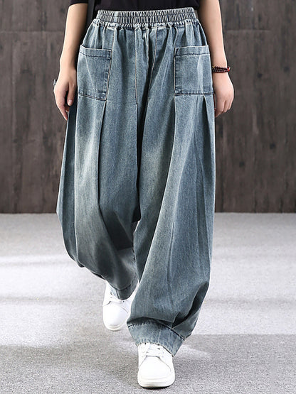 Nerea | Women's Baggy Wide-Leg Jeans with Elastic Waist - Comfortable Streetwear