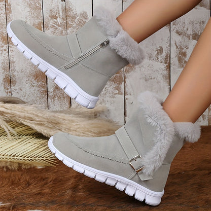 Vanessa | Damen-Winterstiefel zum Hineinschlüpfen mit weichem Besatz - Wärme für jeden Tag