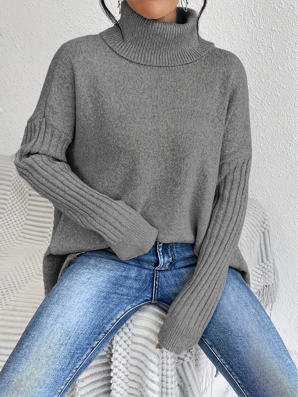 Alessia | Maglione Donna Collo Alto Morbido Over - Calore Senza Sforzo