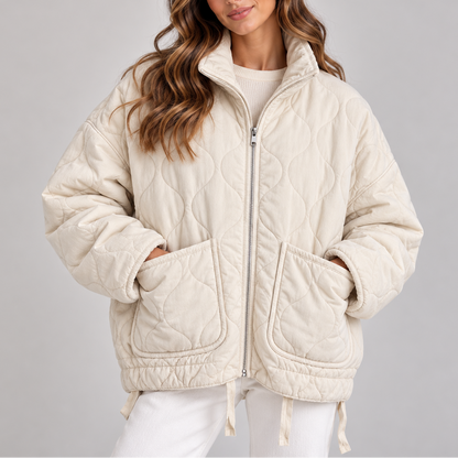 Rebecca | Oversized Quilted Women's Jacket with High Collar and Zipper - Everyday Warmth