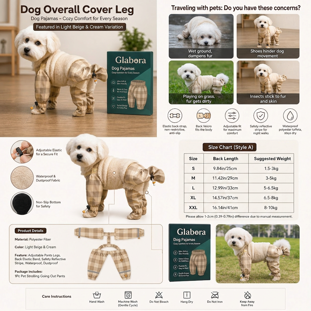 GLABORA SKIN RECOVERY, ITCHING, AND HOT SPOT KIT FOR DOGS 5-IN-1 | Paw Cleaner, Waterproof Suit, Hair Remover, Comb Set, and Inflatable Recovery Collar