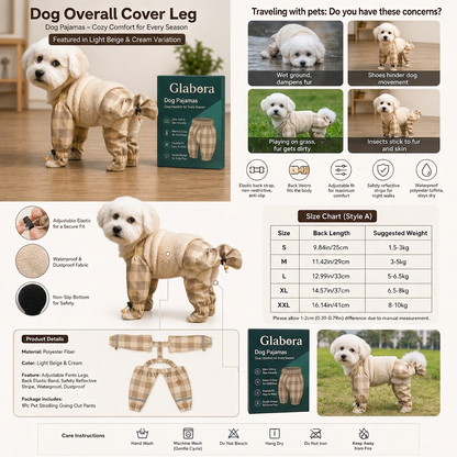 GLABORA SKIN RECOVERY, ITCHING, AND HOT SPOT KIT FOR DOGS 5-IN-1 | Paw Cleaner, Waterproof Suit, Hair Remover, Comb Set, and Inflatable Recovery Collar