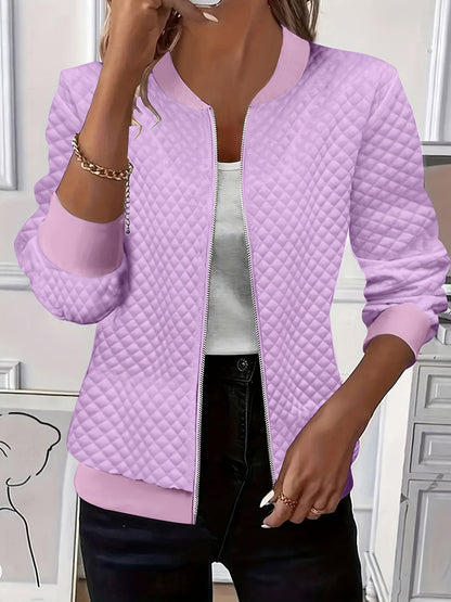 Tamara | Giacca Donna Trapuntata con Texture a Rombi e Colletto Baseball - Eleganza Discreta