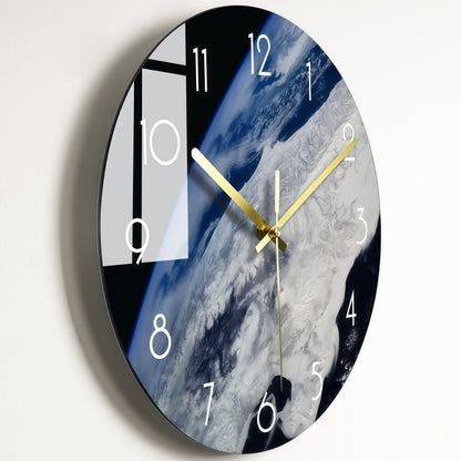 Glass Wall Clock with Golden Hands