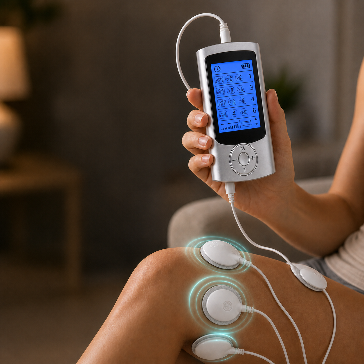 Stimolatore Elettrico | Massaggiatore Elettrico Portatile con 16 Modalità e Display LCD | Sollievo Efficace dal Dolore Muscolare