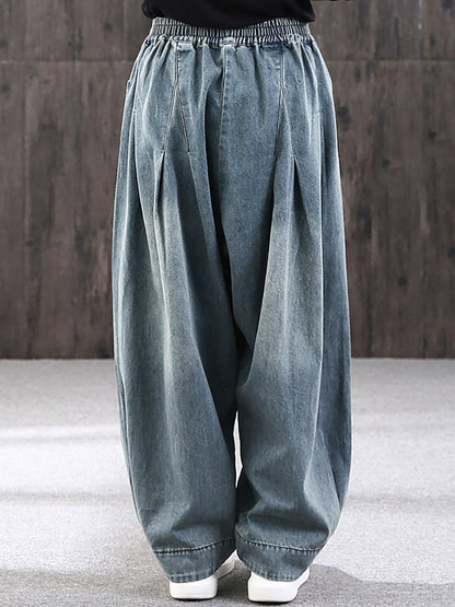 Nerea | Women's Baggy Wide-Leg Jeans with Elastic Waist - Comfortable Streetwear